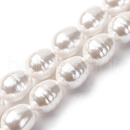 Electroplated Shell Pearl Beads Strands BSHE-H110-01-03-1