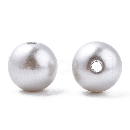 Spray Painted ABS Plastic Imitation Pearl Beads OACR-T015-05C-03-1