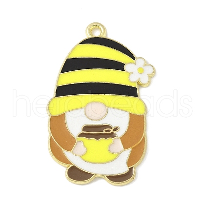 Bees Theme Alloy Enamel Pandants FIND-M083-06A-G-1