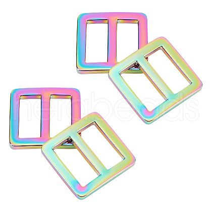 Rainbow Color Alloy Slider Buckles FIND-WH0112-76-1