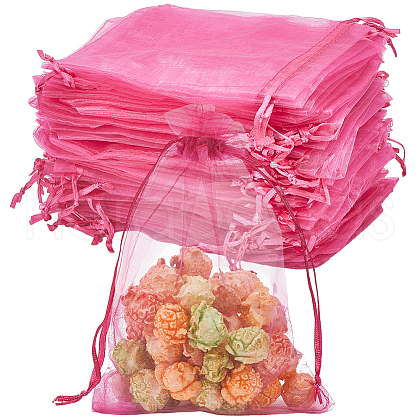 SOFPLATE 100Pcs Organza Bags Jewellery Storage Pouches Wedding Favour Party Mesh Drawstring Gift OP-SP0001-01C-1