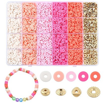 DIY Disc Polymer Clay & CCB Plastic Beads Jewelry Making Findings Kits DIY-YW0010-54A-1