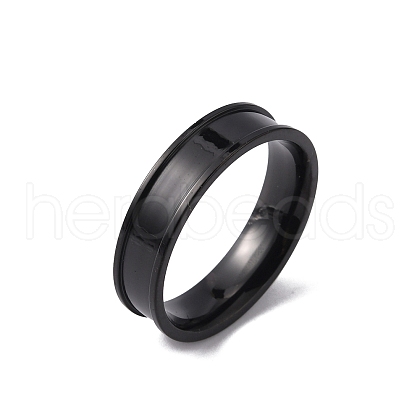 201 Stainless Steel Grooved Finger Ring Settings STAS-WH0027-27F-EB-1