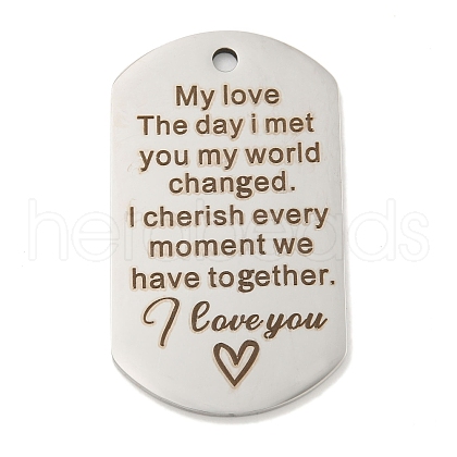 Non-Tarnish Valentine's Day 201 Stainless Steel Pendants STAS-L079-02P-08-1