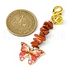 Alloy Enamel Butterfly Pendant Decoration HJEW-JM01555-05-3