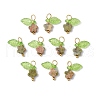 10Pcs Natural Unakite Flower Charms PALLOY-JF03765-07-1