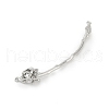 Brass Curved Bar Flower Connector Charms KK-P302-07P-2