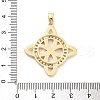 Rack Plating Brass Micro Pave Clear Cubic Zirconia Pendants KK-C063-09B-G-3