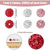 HOBBIESAY 90Pcs 3 Colors Valentine's Day Theme Polymer Clay Rhinestone Round Beads RB-HY0001-02-2