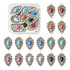 16Pcs 8 Styles Alloy Resin Imitation Gemstone Pendants RESI-TA0001-51-1
