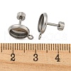 201 Stainless Steel Stud Earrings Findings STAS-K279-01B-P-3