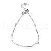 Non-Tarnish 304 Stainless Steel Textured Bar Link Chain Bracelets BJEW-K226-05P-1