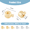 DICOSMETIC 80Pcs 2 Colors Brass Crimp Beads FIND-DC0005-68-2