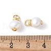 Brass with Natural Pearl Pendants KK-F892-35G-3