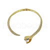 Snake Brass & Plastic Imitation Pearl Ball Choker Necklaces for Women FS-WGAAE8E-01-3