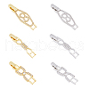 SUPERFINDINGS 6Pcs 3 Styles 2 Colors Rack Plating Brass Clear Cubic Zirconia Watch Band Clasps KK-FH0007-36-1