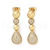 Brass Micro Pave Cubic Zirconia Dangle Stud Earrings EJEW-P252-06C-G-1
