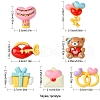 7Pcs 7 Styles Ring/Box/Lock/Envelope/Bear/Balloon/Hot Air Balloon Valentine's Day Theme Opaque Resin Decoden Cabochons RESI-FS0001-69-4