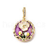 Brass Micro Pave Cubic Zirconia & Enamel Pendants KK-R222-09G-03-1