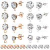 SOFPLATE 160Pcs 8 Style Alloy Crystal Rhinestone Stud Earring Finding ALRI-SP0001-02-1
