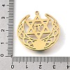 304 Stainless Steel Pave Synthetic Turquoise Star of David and Chai Symbol Pendants STAS-S178-08G-3
