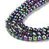 Electroplate Glass Beads Strands GLAA-H021-01B-FP14-4