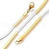 Stainless Steel Flat Snake Chain Necklaces for Men Women NJEW-G160-04GP-01-4