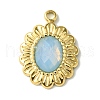 Ion Plating(IP) Real 14K Gold Plated 304 Stainless Steel with Glass Pendant FIND-Z028-30A-1