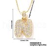Elegant Brass Micro Pave Clear Cubic Zirconia 3D Initial Necklaces DV4415-12-1