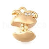 Brass Micro Pave Cubic Zirconia Charms KK-C096-06G-1
