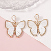 Bohemian Ethnic Style Alloy Frame Cotton Thread Woven Butterfly Stud Dangle Earrings for Women  FG8172-5-1