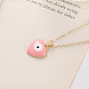 Bohemian Vintage Evil Eye Heart-shaped Alloy Enamel Pendant Lockbone Necklaces for Women SH6817-2-1