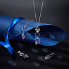 4Pcs 4 Style Pet Theme Natural Amethyst Keychain PALLOY-PH01419-2