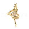 Brass Micro Pave Cubic Zirconia Pendants X-ZIRC-P060-17G-1