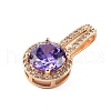 Brass Micro Pave Cubic Zirconia Pendants KK-E795-21KCG-2