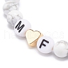 2Pcs Natural Howlite Stretch Bracelets Set BJEW-JB08673-02-6