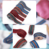 WADORN 5Pcs 5 Colors Bohemian Style Polyester Striped Ribbon OCOR-WR0001-07B-4