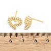 Heart Brass Stud Earrings EJEW-H158-09G-5