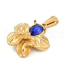 304 Stainless Steel Rhinestone Pendants STAS-K291-06G-01-2