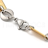 Two Tone 304 Stainless Steel Ring & Rectangle Link Chain Bracelet BJEW-B078-17GP-3