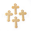 201 Stainless Steel Tiny Cross Charms STAS-F192-077G-1