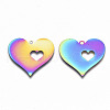 Valentine's Day Ion Plating(IP) 201 Stainless Steel Pendants STAS-R114-015-2