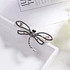 Alloy Pave Shell Dragonfly Brooch PW-WG81607-01-3