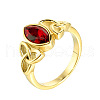 Horse Eye & Knot 304 Stainless Steel with Cubic Zirconia Finger Rings FS-WG8EA45-03-2