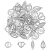 DICOSMETIC 40Pcs 4 Styles Religion Alloy Micro Pave Clear Cubic Zirconia Connector Charms FIND-DC0004-43-1