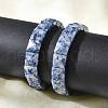 Sqaure Natural Blue Spot Jasper Beads Stretch Bracelets for Women Men BJEW-C097-06K-3