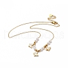 Ion Plating(IP) 304 Stainless Steel Shell Butterfly Pendant Necklaces NJEW-C032-15G-1