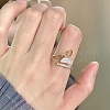 Brass Crystal Rhinestone Open Cuff Rings for Women FS-WGC2A84-04-1
