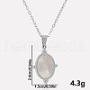304 Stainless Steel Pave Natural White Shell Geometric Oval Pendant Necklaces AX5214-2-1