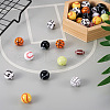 Beadthoven 54Pcs 9 Styles Sport Theme Opaque Acrylic Beads RESI-BT0001-28-6